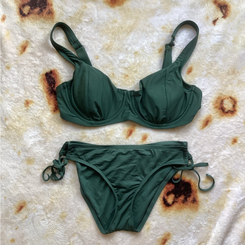 Green Two Piece Bathing Suit